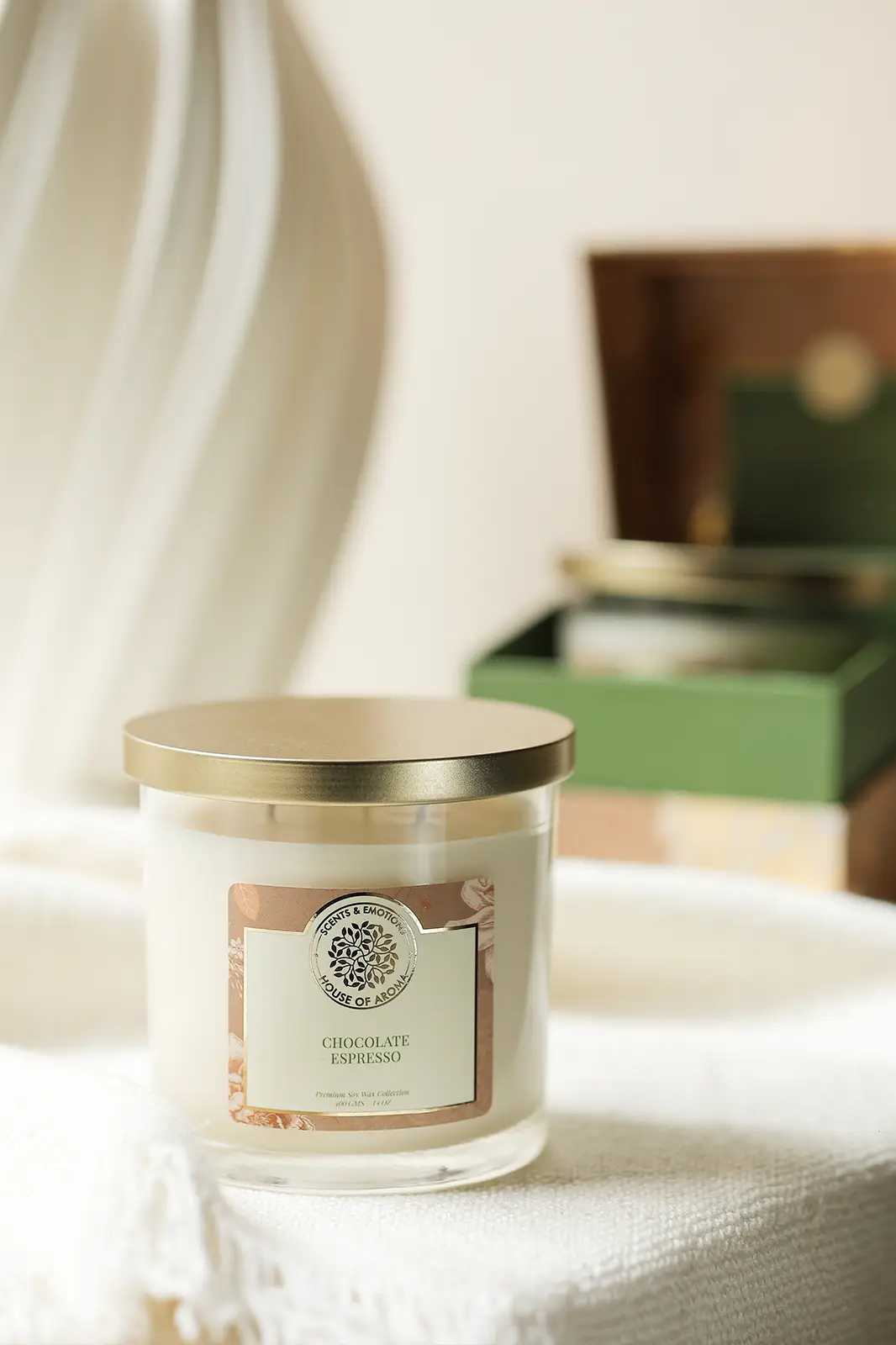 Natural Wax Chocolate Espresso 3 Wick Candles, Coffee Scent For Candles, Chocolate Scented Candle, Chocolate Flavour Scent, Chocolate Scented Gifts, Long Lasting Scented Candles, Beeswax Candle, 3 wicks scented candles, Soy wax candles, House of Aroma, Buy Glass Candles, Scented candles for decoration, Home Decor Candles, Chocolate Aroma Products