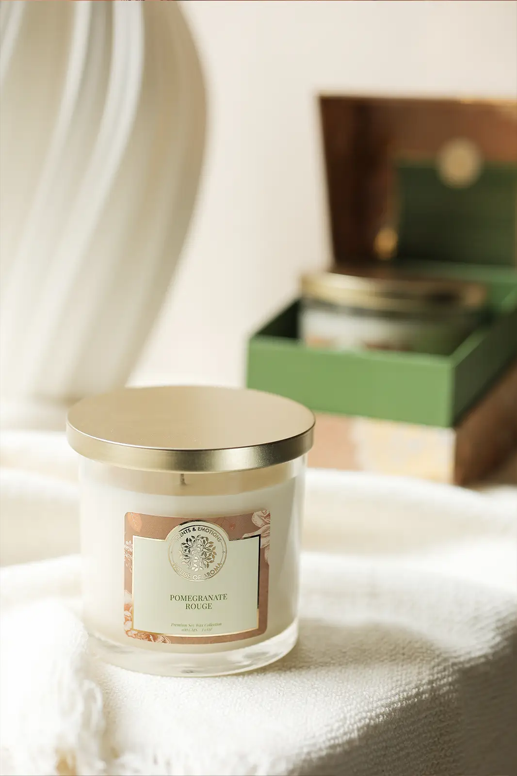 Natural Wax Pomegranate Rouge 3 Wick Candles, Natural Wax Candles, Home Decor Candle, Room Decor Candles, 3 Wick Candles Buy Online, Home Fragrance Candles, House Of Aroma