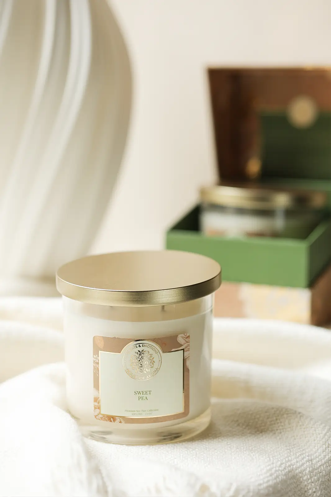 Natural Wax Sweet Pea 3 Wick Candles, Sweet Pea Natural Candles, 3 Wick Candles, Home Fragrance Candles, Room Decor Candles, Beeswax Candle, House Of Aroma